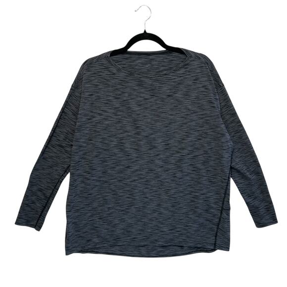 Lululemon Back In Action Long Sleeve Top Womens Sz L/XL Gray Heather Relaxed Fit - Picture 1 of 3